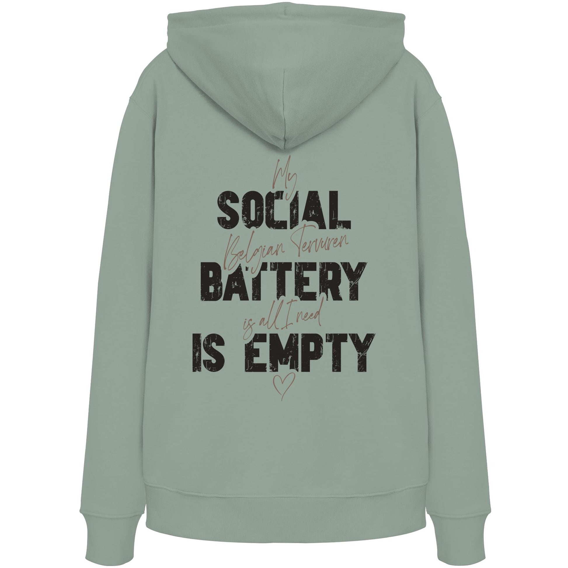 Social Battery Is Empty - Tervueren - Organic Hoodie