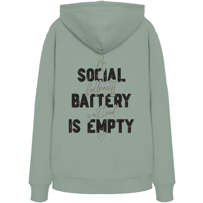 Social Battery Is Empty - Bullmastiff - Organic Hoodie