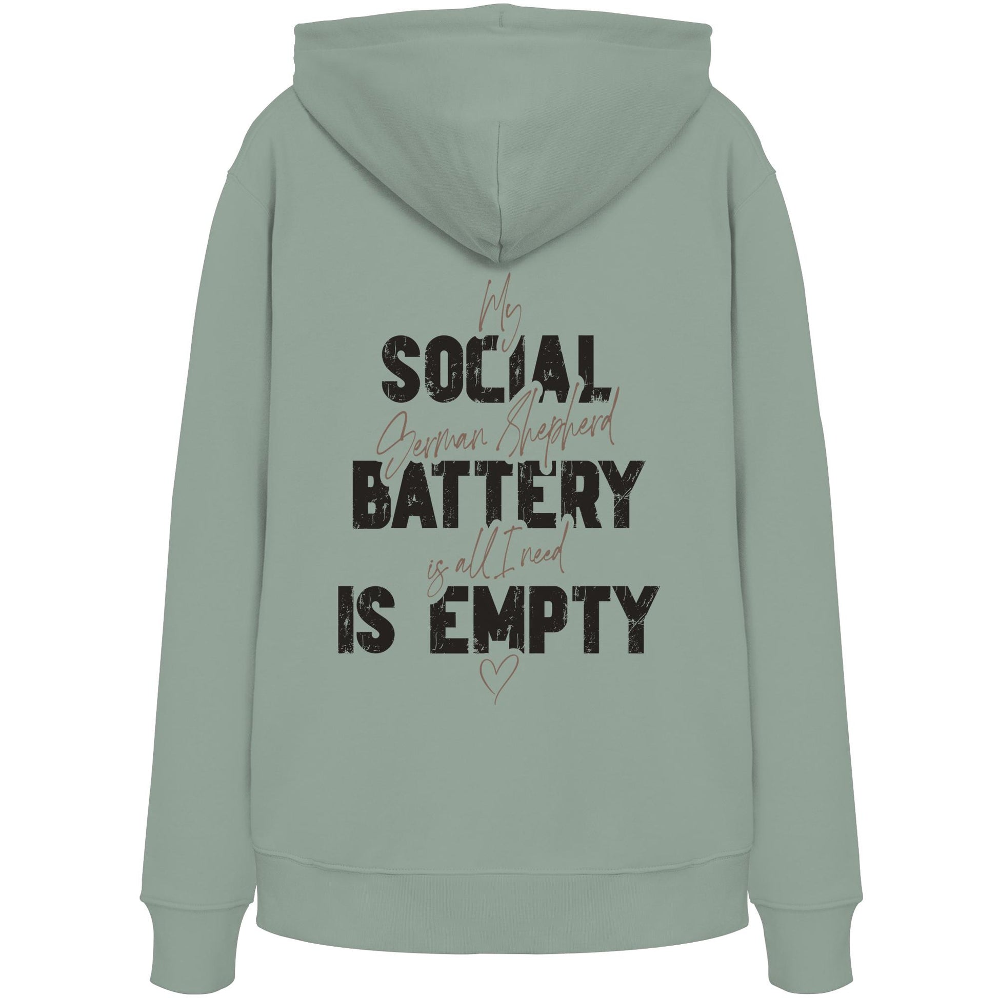 Social Battery Is Empty - Deutscher Schäferhund - Organic Hoodie