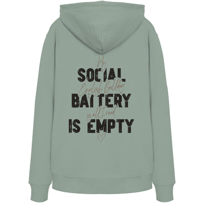 Social Battery Is Empty - Englische Bulldogge - Organic Hoodie
