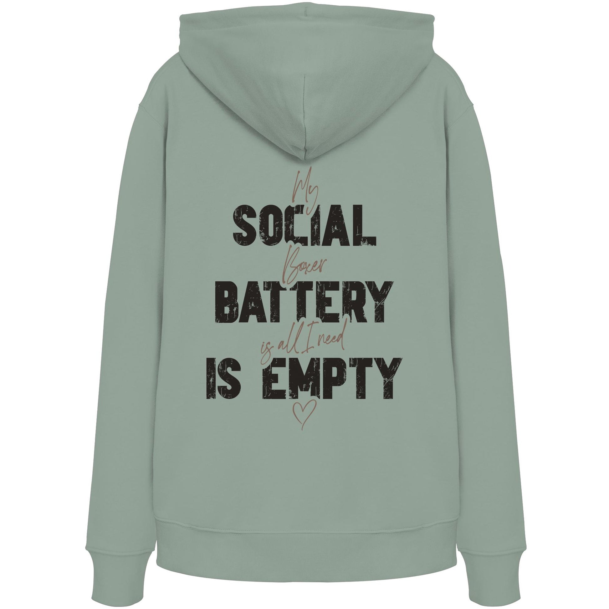 Social Battery Is Empty - Boxer - Organic Hoodie