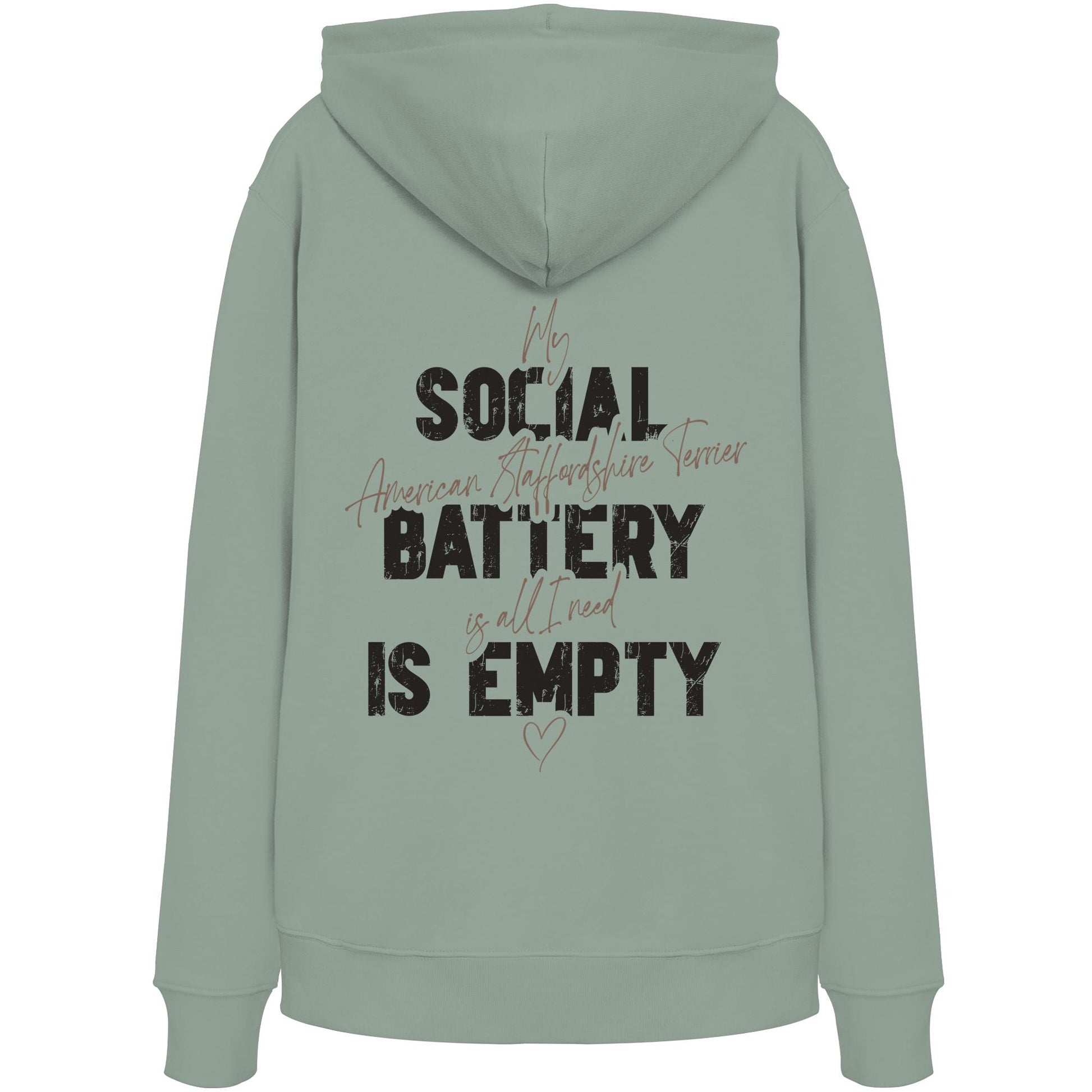 Social Battery Is Empty - American Staffordshire Terrier - Organic Hoodie