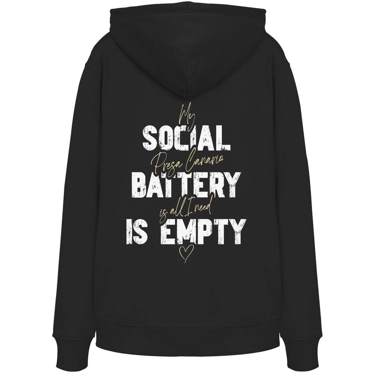 Social Battery Is Empty - Presa Canario - Organic Hoodie