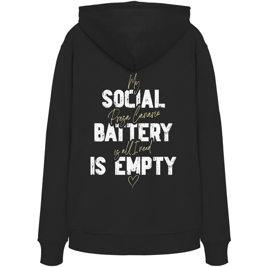 Social Battery Is Empty - Presa Canario - Organic Hoodie
