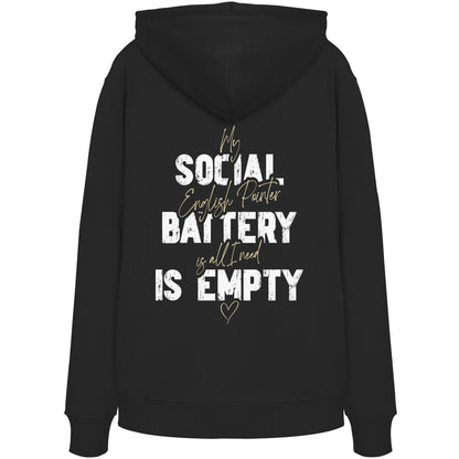 Social Battery Is Empty - English Pointer - Organic Hoodie