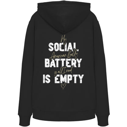 Social Battery Is Empty - American Bully - Organic Hoodie