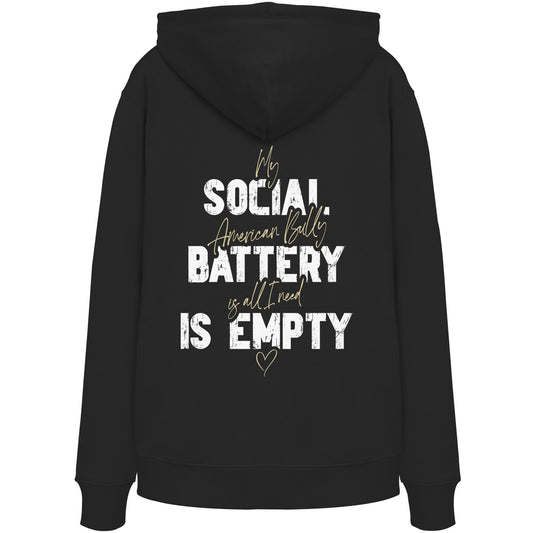 Social Battery Is Empty - American Bully - Organic Hoodie