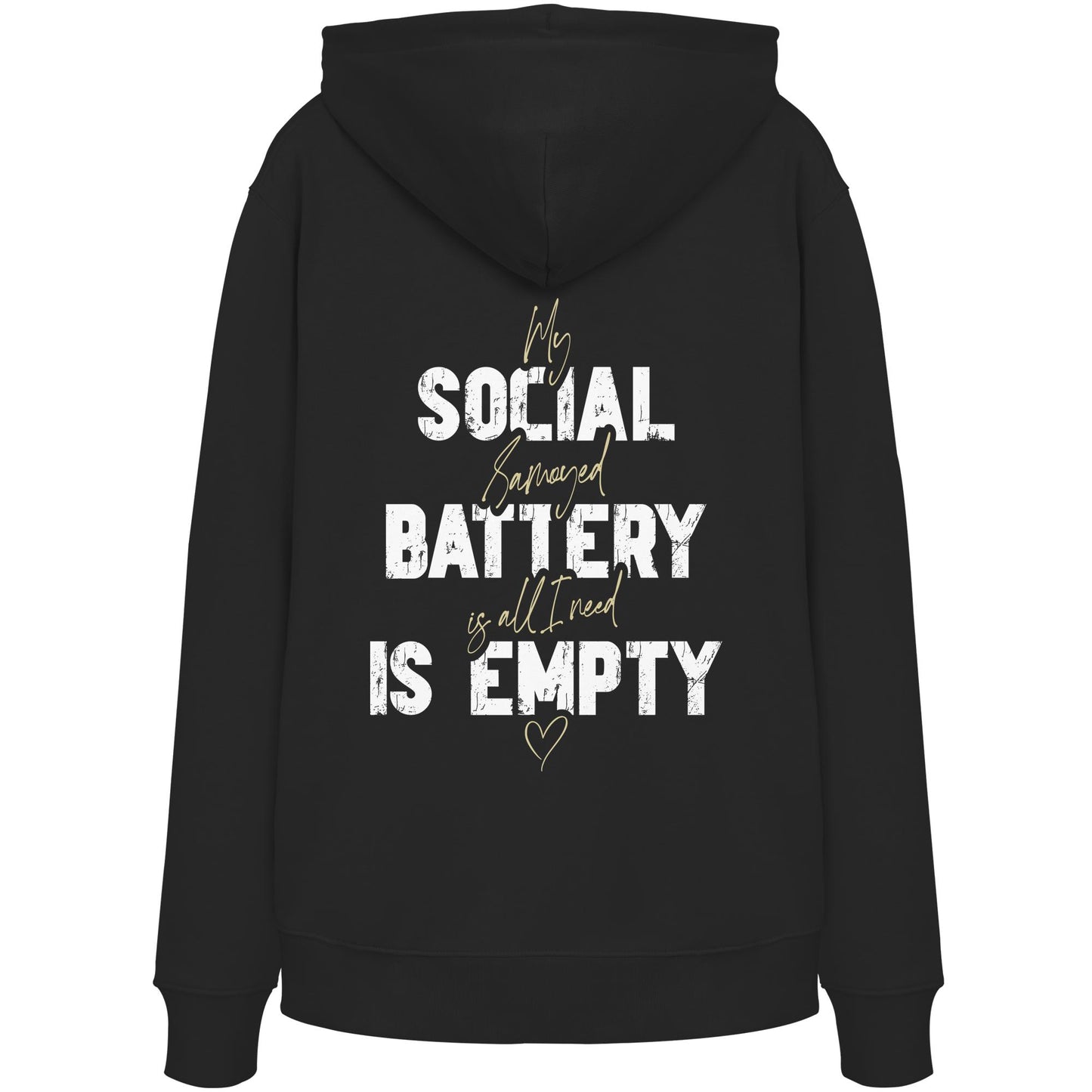 Social Battery Is Empty - Samojede - Organic Hoodie