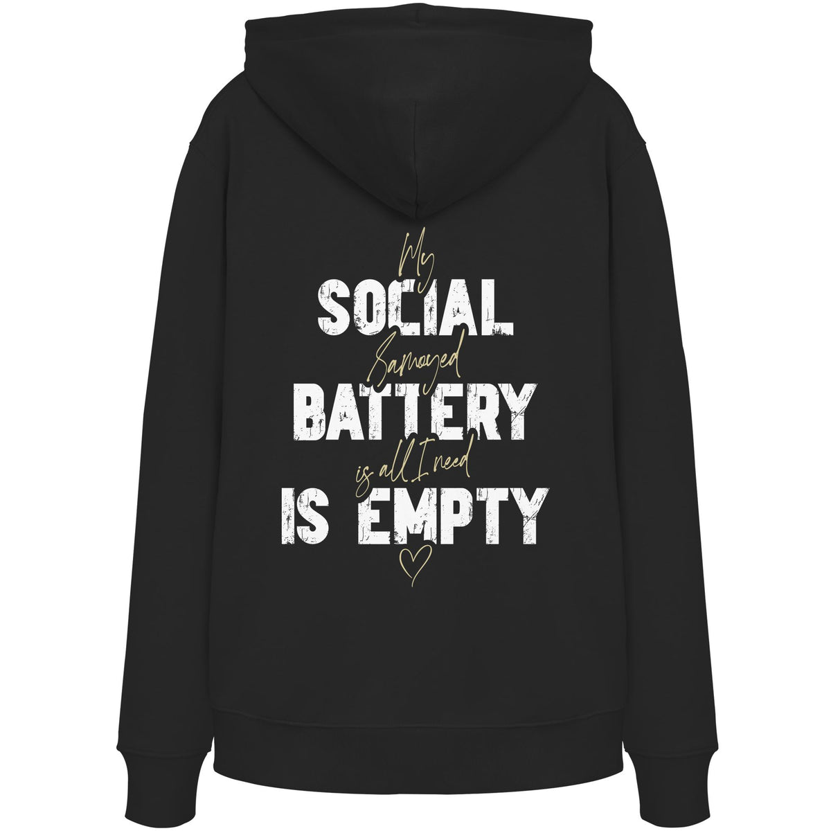Social Battery Is Empty - Samojede - Organic Hoodie