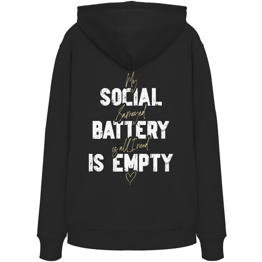 Social Battery Is Empty - Samojede - Organic Hoodie