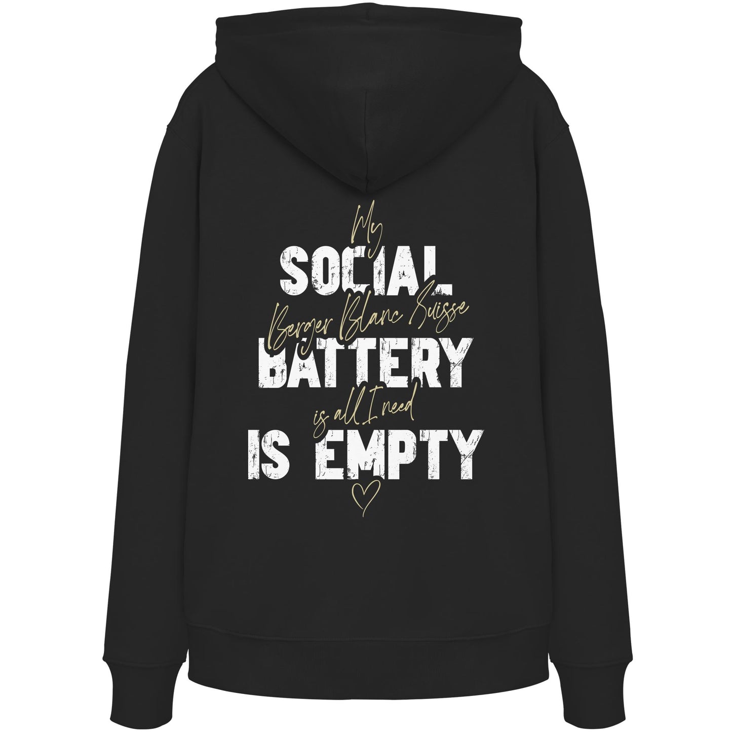 Social Battery Is Empty - Weißer Schäferhund - Organic Hoodie