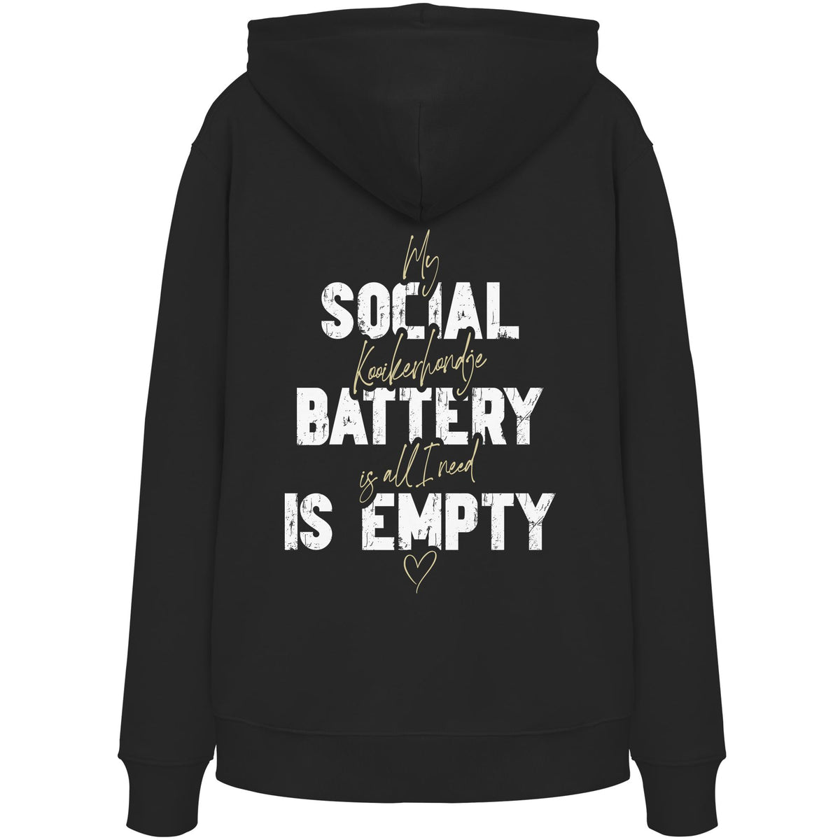 Social Battery Is Empty - Kooikerhondje - Organic Hoodie