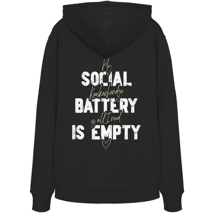 Social Battery Is Empty - Kooikerhondje - Organic Hoodie