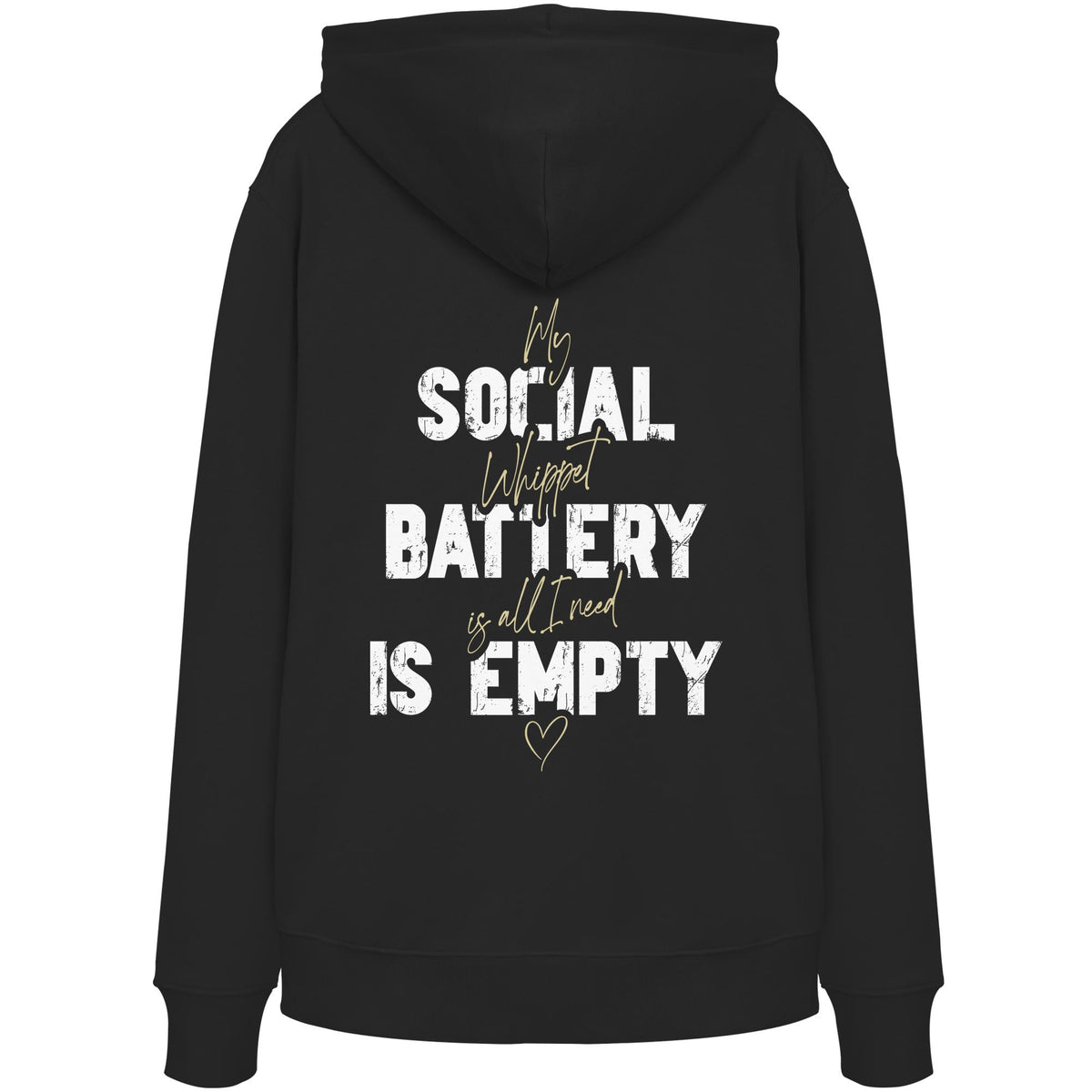 Social Battery Is Empty - Whippet - Organic Hoodie