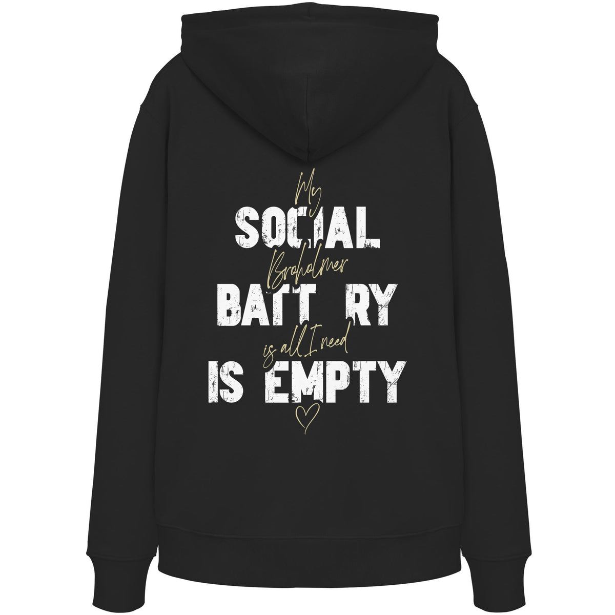 Social Battery Is Empty - Broholmer - Organic Hoodie
