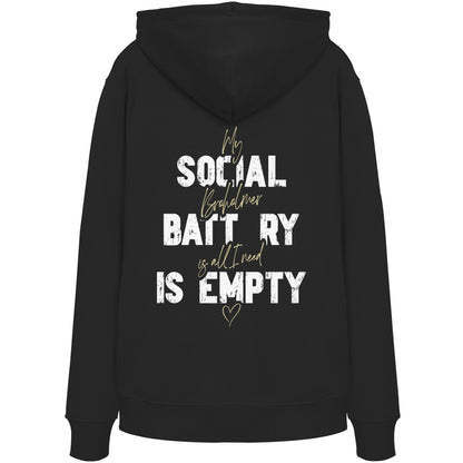 Social Battery Is Empty - Broholmer - Organic Hoodie