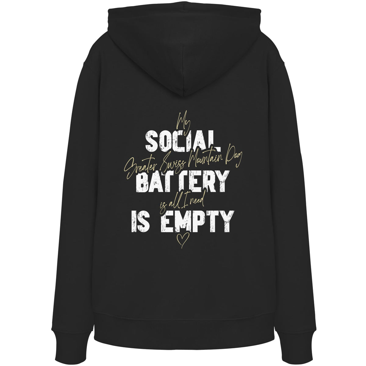 Social Battery Is Empty - Großer Schweizer Sennenhund - Organic Hoodie