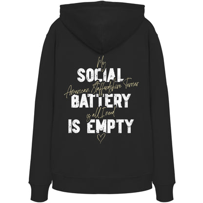 Social Battery Is Empty - American Staffordshire Terrier - Organic Hoodie