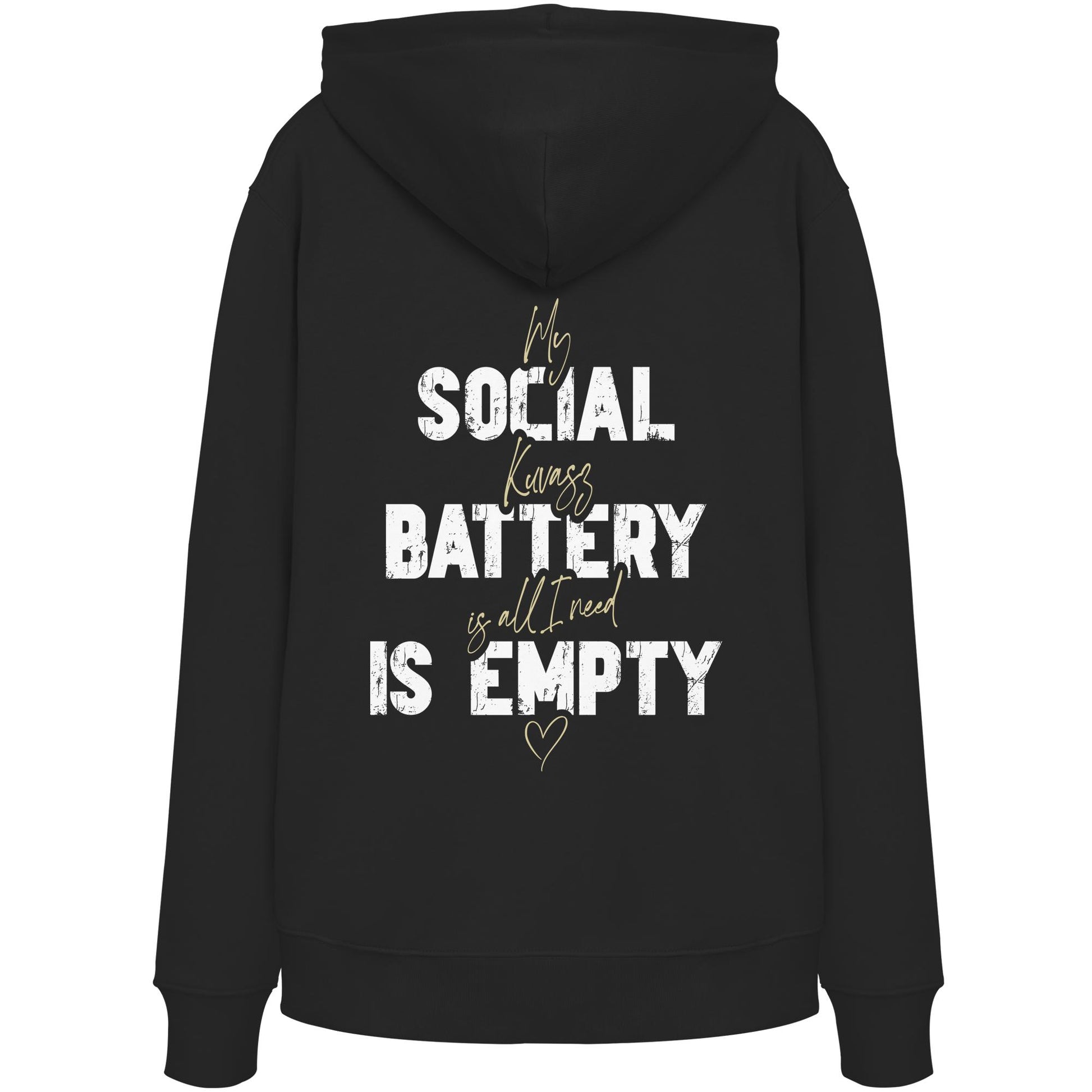 Social Battery Is Empty - Kuvasz - Organic Hoodie