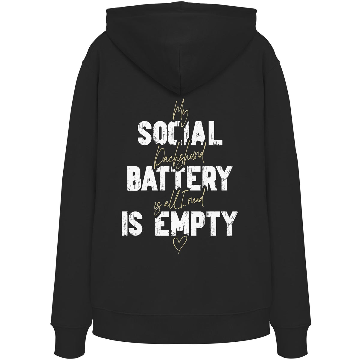 Social Battery Is Empty - Dackel - Organic Hoodie