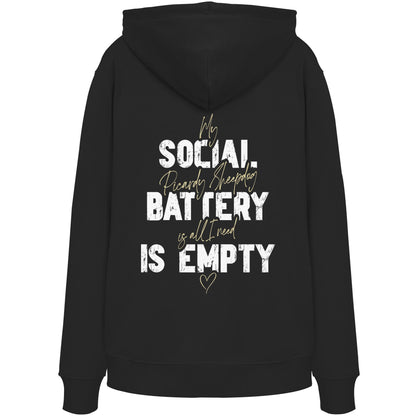Social Battery Is Empty - Berger de Picardie - Organic Hoodie