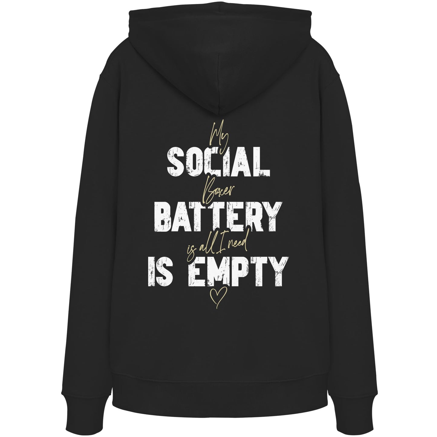 Social Battery Is Empty - Boxer - Organic Hoodie