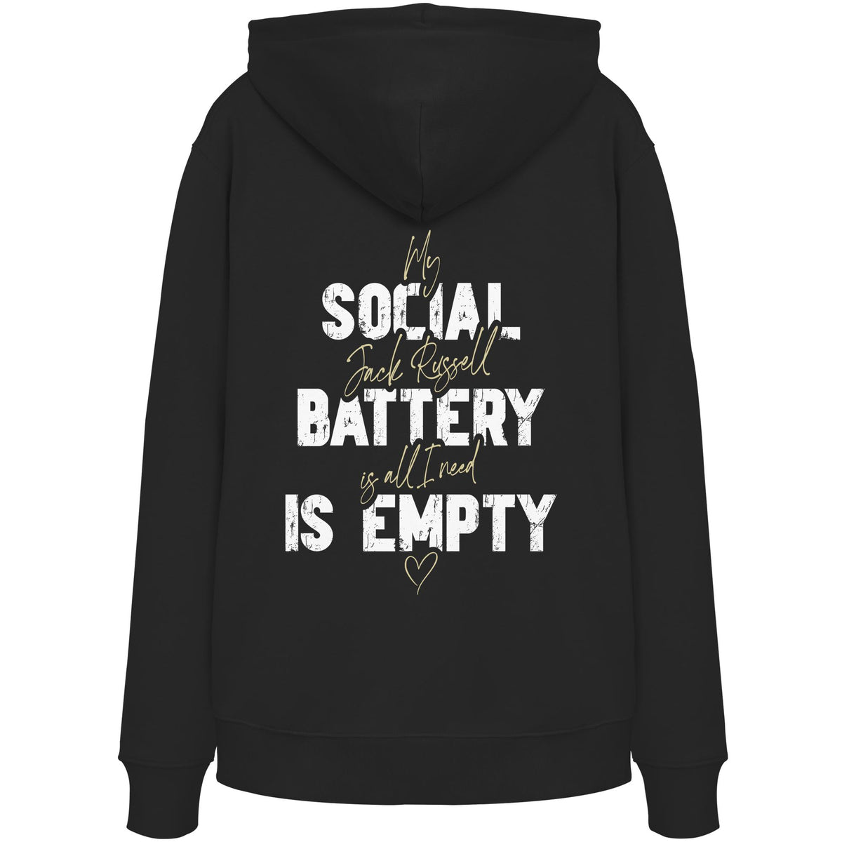 Social Battery Is Empty - Jack Russell - Organic Hoodie