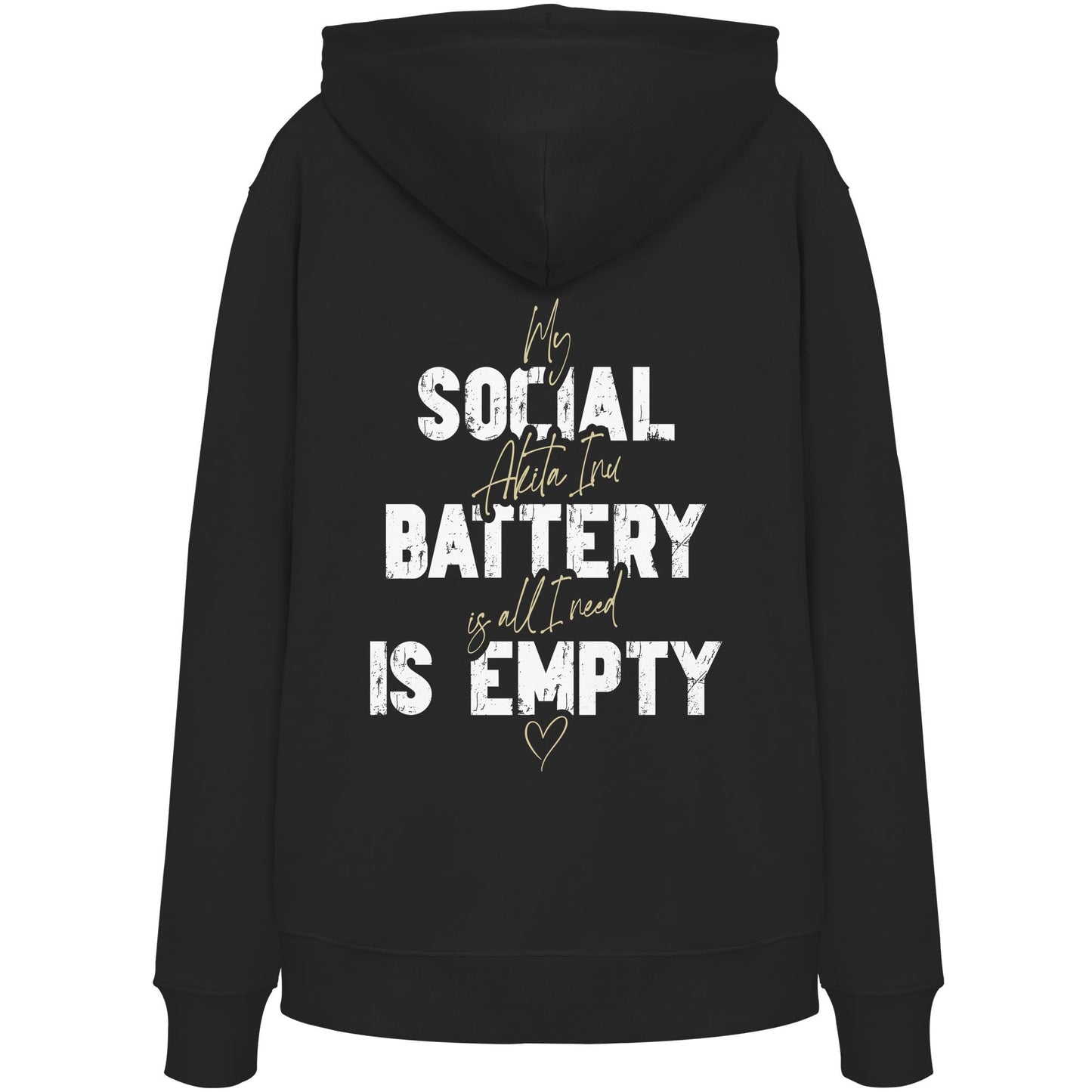 Social Battery Is Empty - Akita - Organic Hoodie