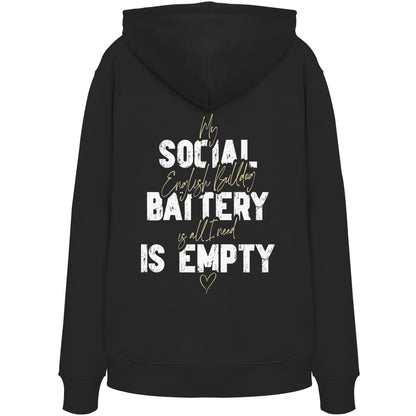 Social Battery Is Empty - Englische Bulldogge - Organic Hoodie
