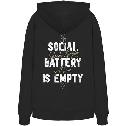 Social Battery Is Empty - Islandhund - Organic Hoodie