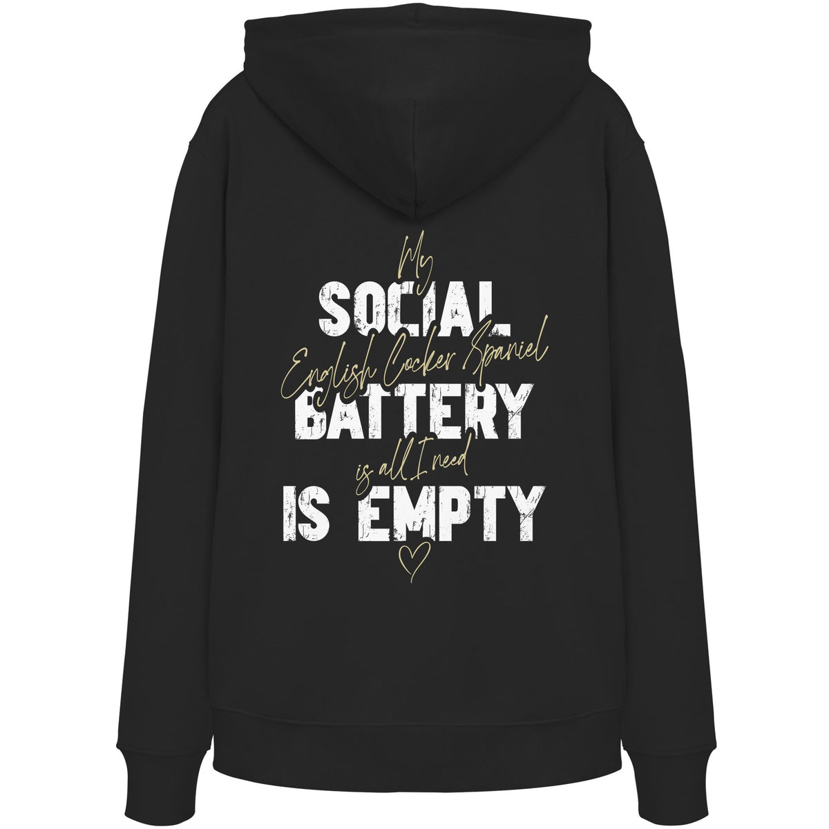 Social Battery Is Empty - English Cocker Spaniel - Organic Hoodie