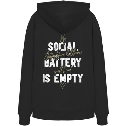 Social Battery Is Empty - Staffordshire Bullterrier - Organic Hoodie