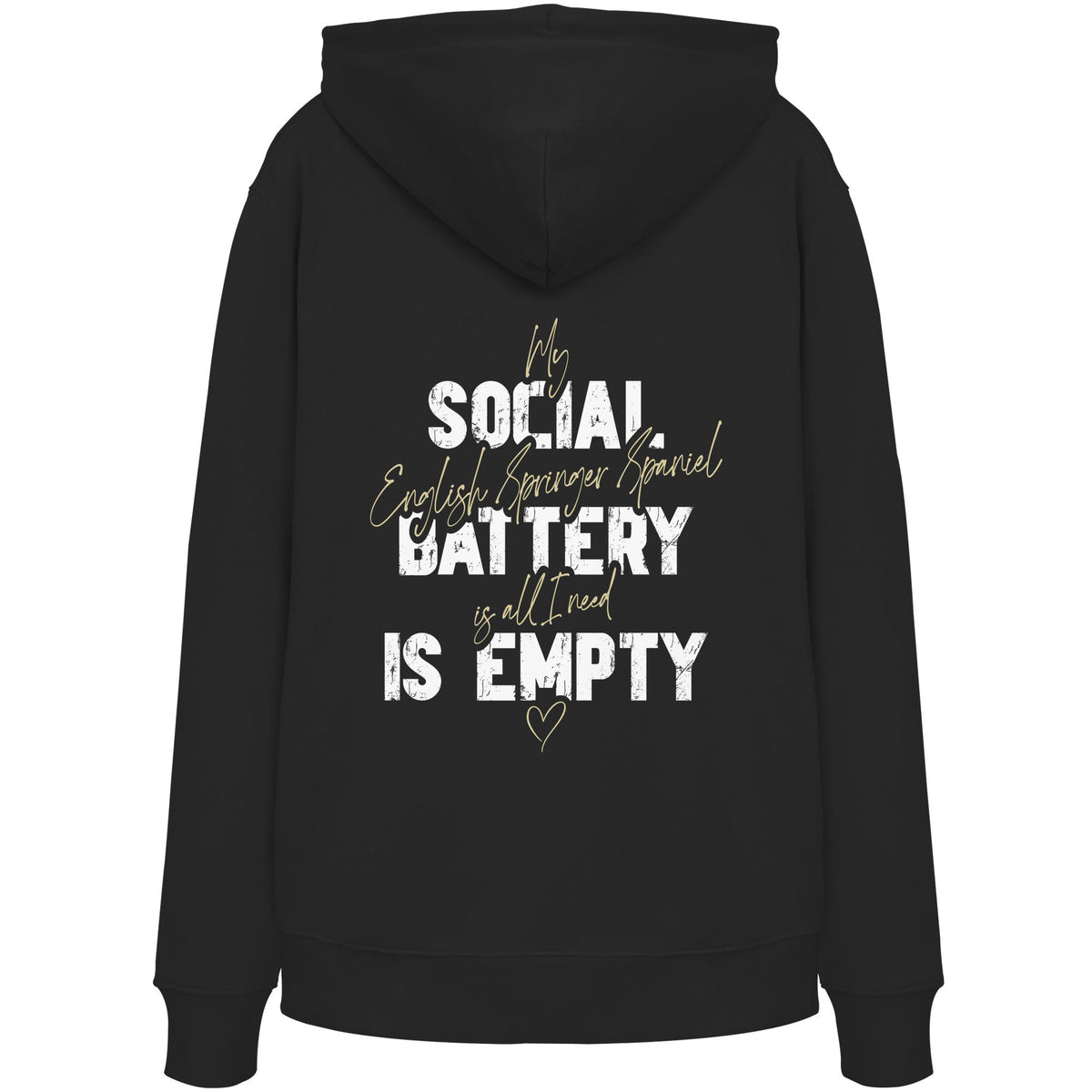 Social Battery Is Empty - English Springer Spaniel - Organic Hoodie