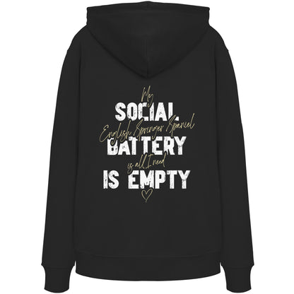 Social Battery Is Empty - English Springer Spaniel - Organic Hoodie