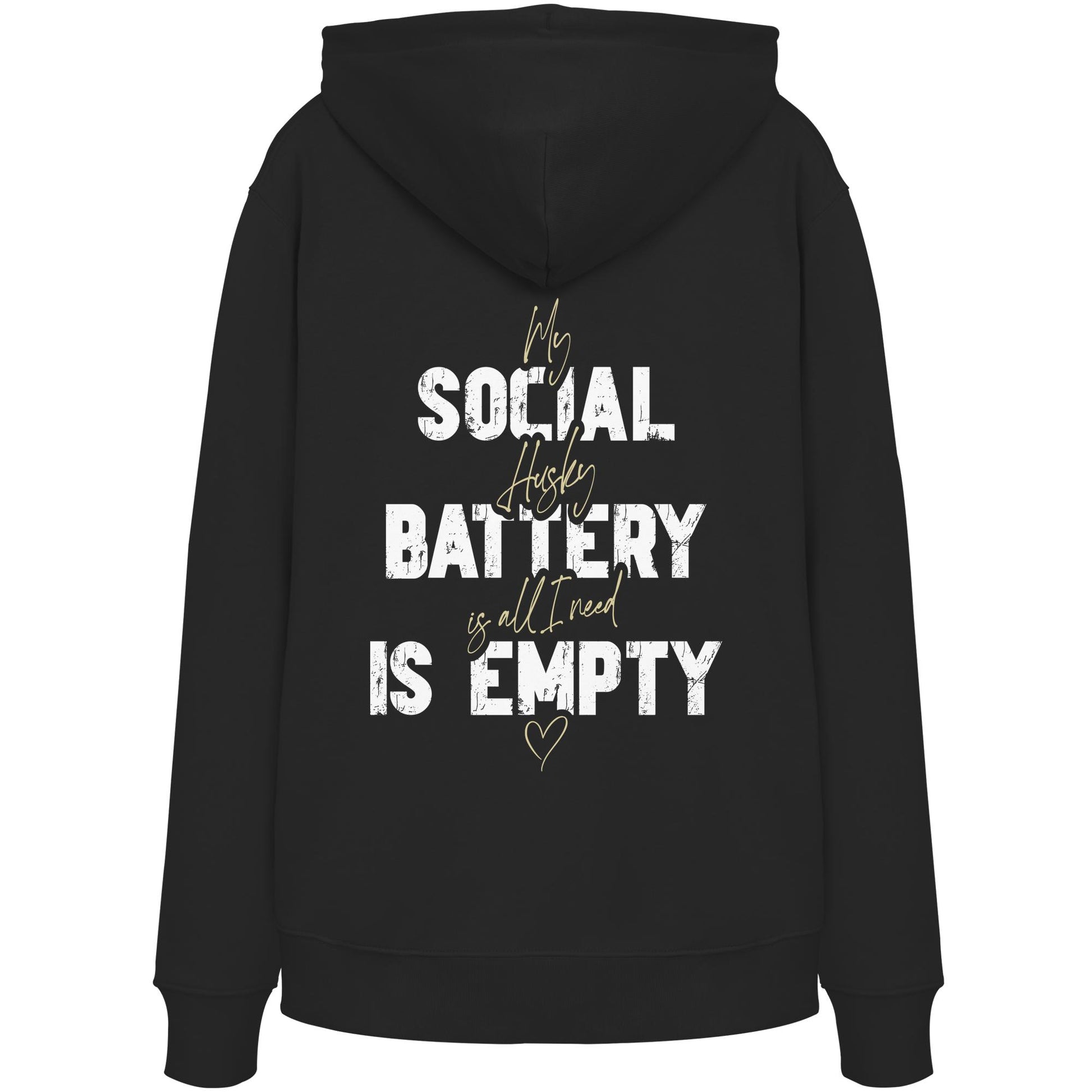 Social Battery Is Empty - Husky - Organic Hoodie