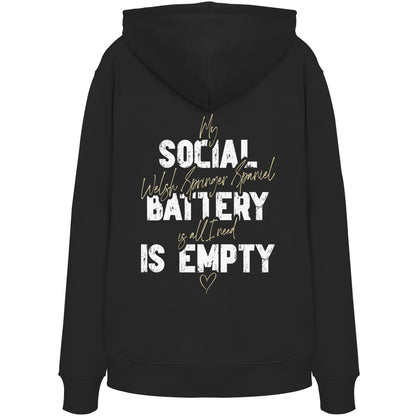 Social Battery Is Empty - Welsh Springer Spaniel - Organic Hoodie