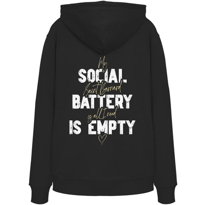Social Battery Is Empty - Bernhardiner - Organic Hoodie