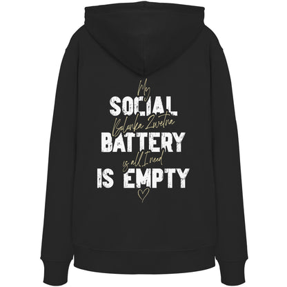 Social Battery Is Empty - Bolonka Zwetna - Organic Hoodie