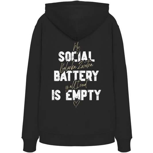 Social Battery Is Empty - Bolonka Zwetna - Organic Hoodie