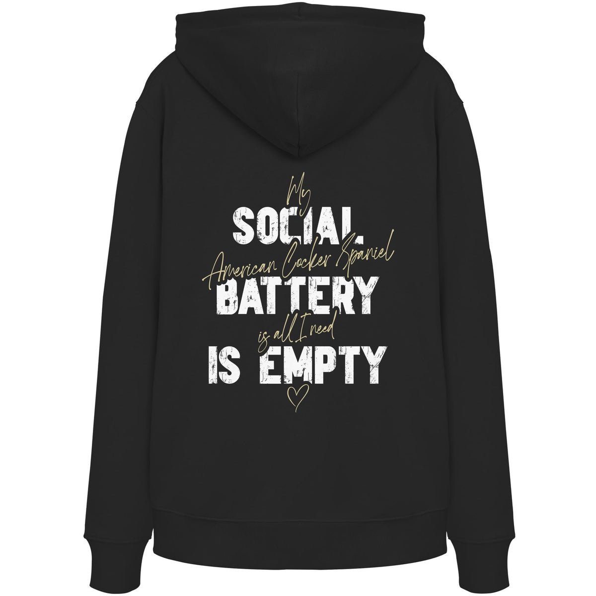 Social Battery Is Empty - American Cocker Spaniel - Organic Hoodie