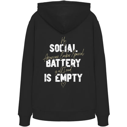 Social Battery Is Empty - American Cocker Spaniel - Organic Hoodie
