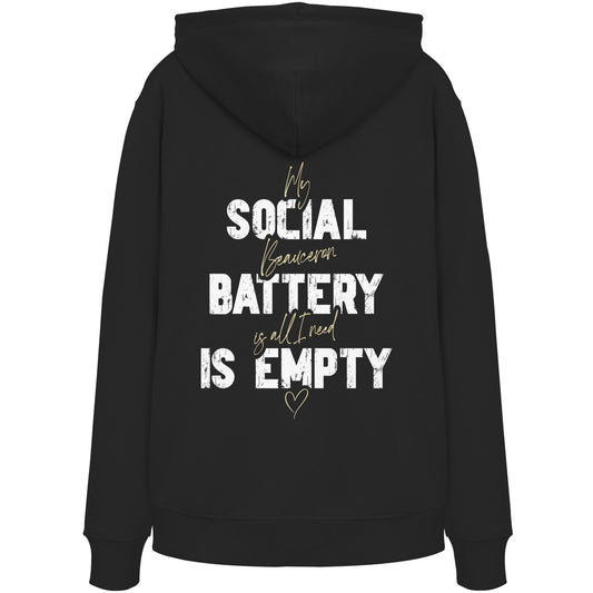 Social Battery Is Empty - Beauceron - Organic Hoodie