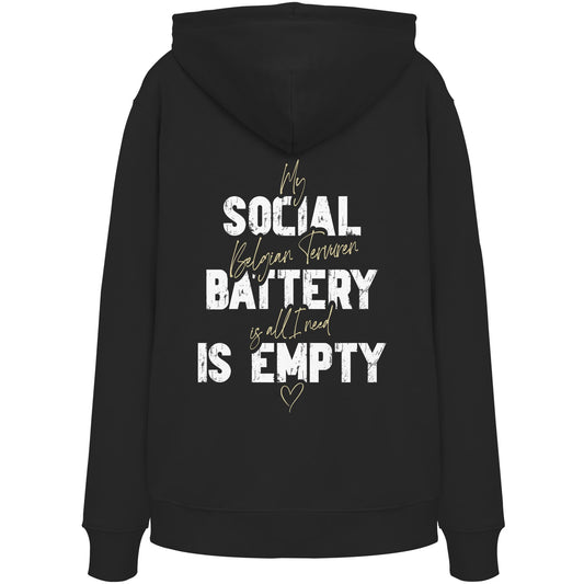 Social Battery Is Empty - Tervueren - Organic Hoodie