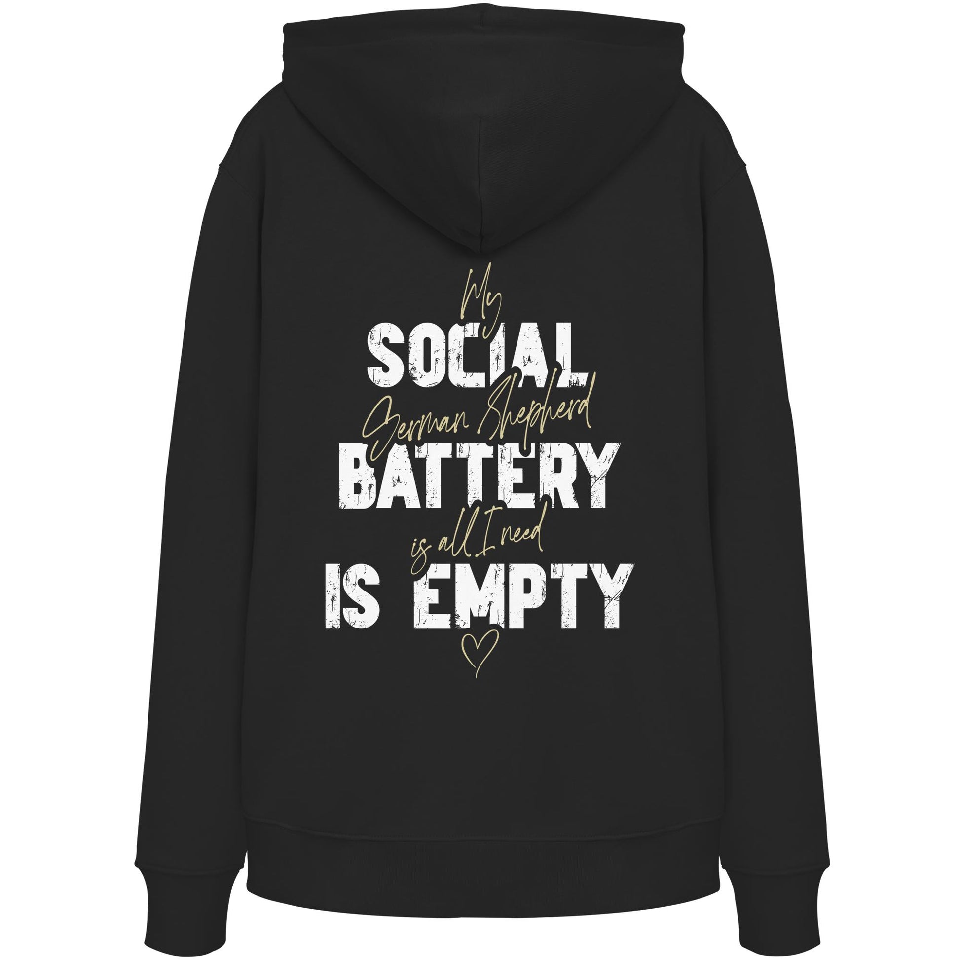 Social Battery Is Empty - Deutscher Schäferhund - Organic Hoodie