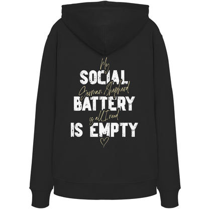 Social Battery Is Empty - Deutscher Schäferhund - Organic Hoodie