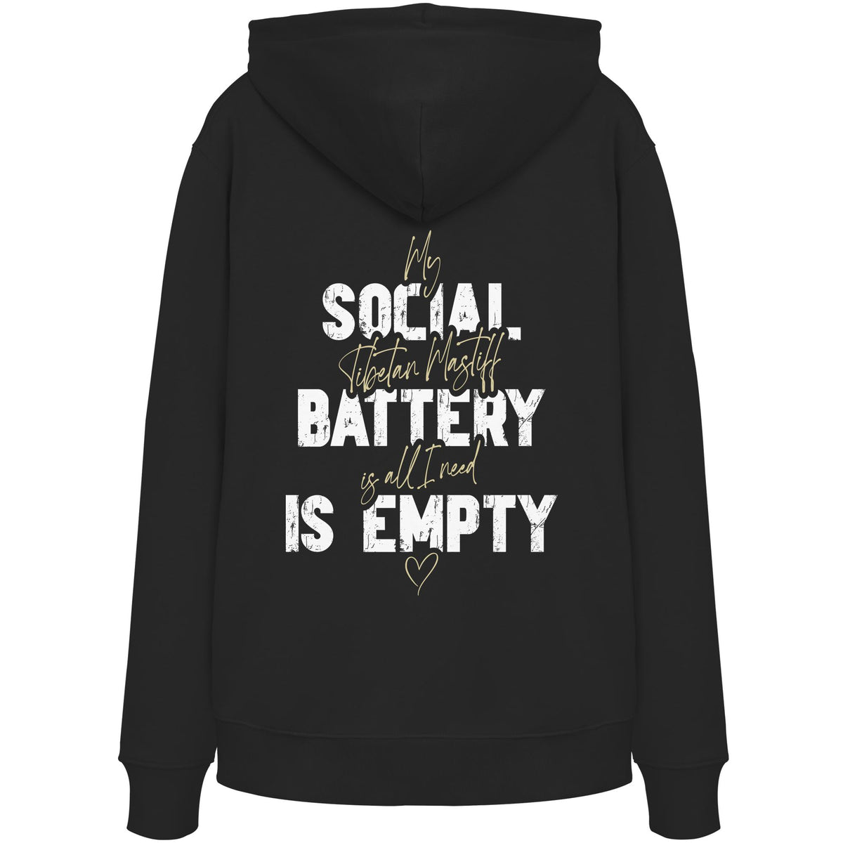 Social Battery Is Empty - Tibetdogge - Organic Hoodie