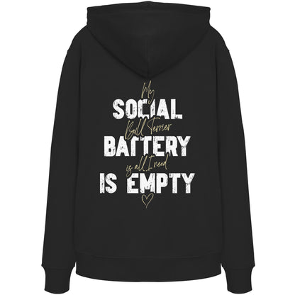 Social Battery Is Empty - Bullterrier - Organic Hoodie