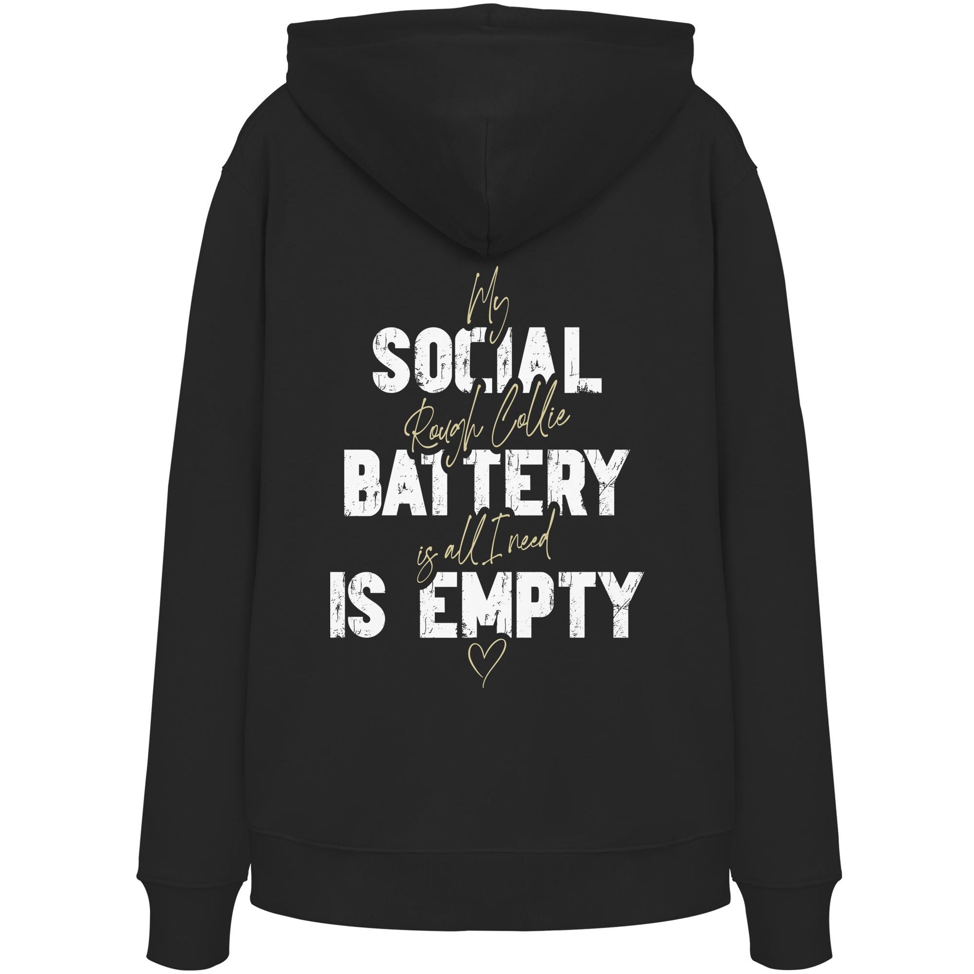 Social Battery Is Empty - Collie - Organic Hoodie