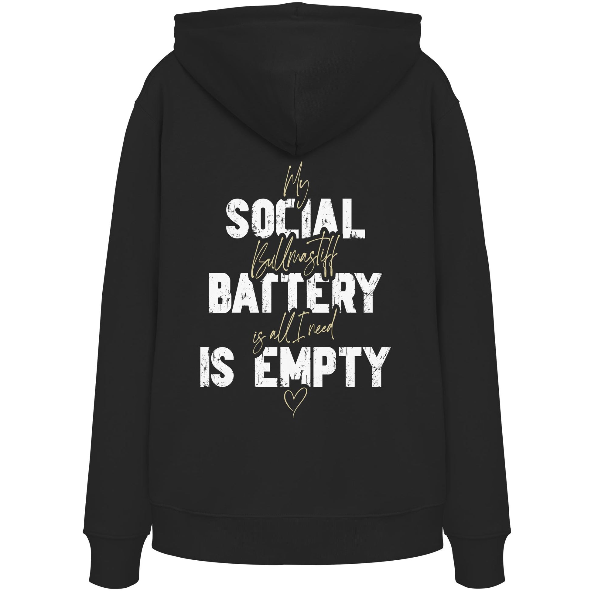 Social Battery Is Empty - Bullmastiff - Organic Hoodie