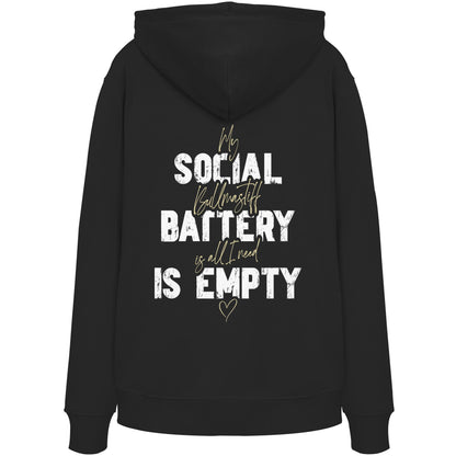 Social Battery Is Empty - Bullmastiff - Organic Hoodie
